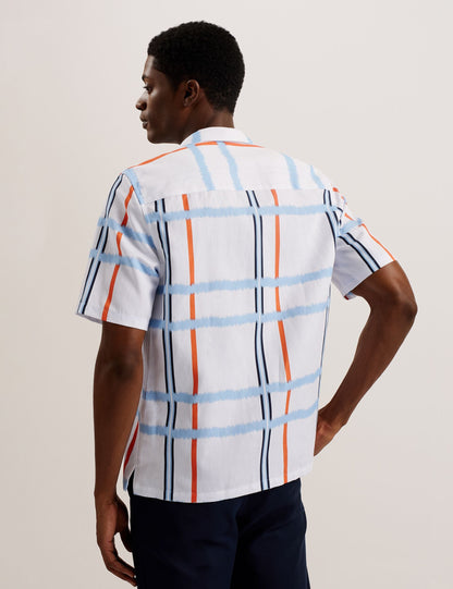 Ted Baker GARDON - Check Print Relaxed Short Sleeve Shirt