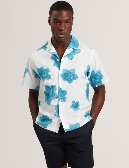 Ted Baker ATALAI Bold Floral Seersucker Short Sleeve Shirt