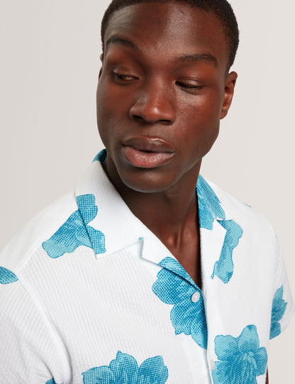 Ted Baker ATALAI Bold Floral Seersucker Short Sleeve Shirt