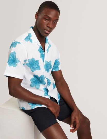 Ted Baker ATALAI Bold Floral Seersucker Short Sleeve Shirt