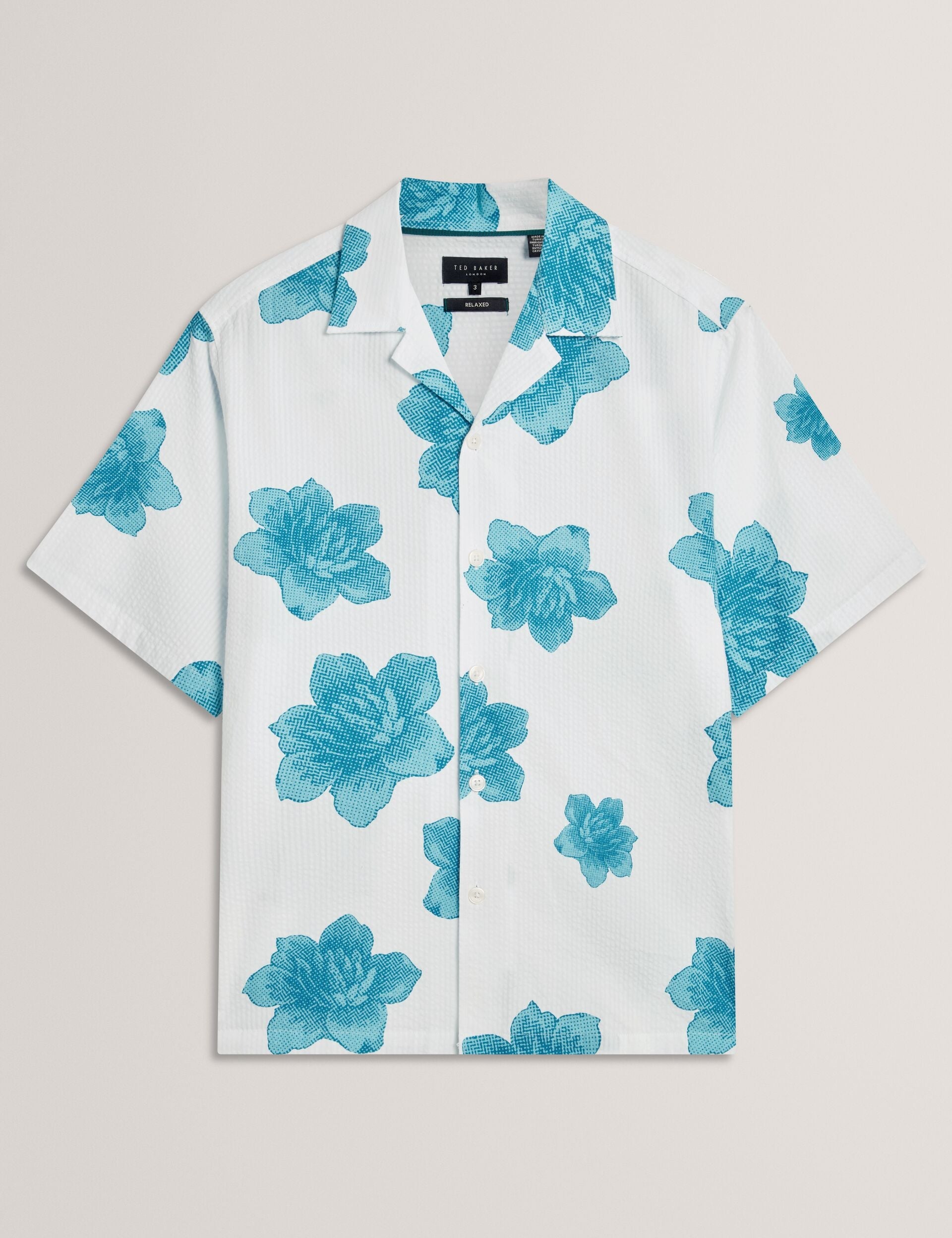Ted Baker ATALAI Bold Floral Seersucker Short Sleeve Shirt