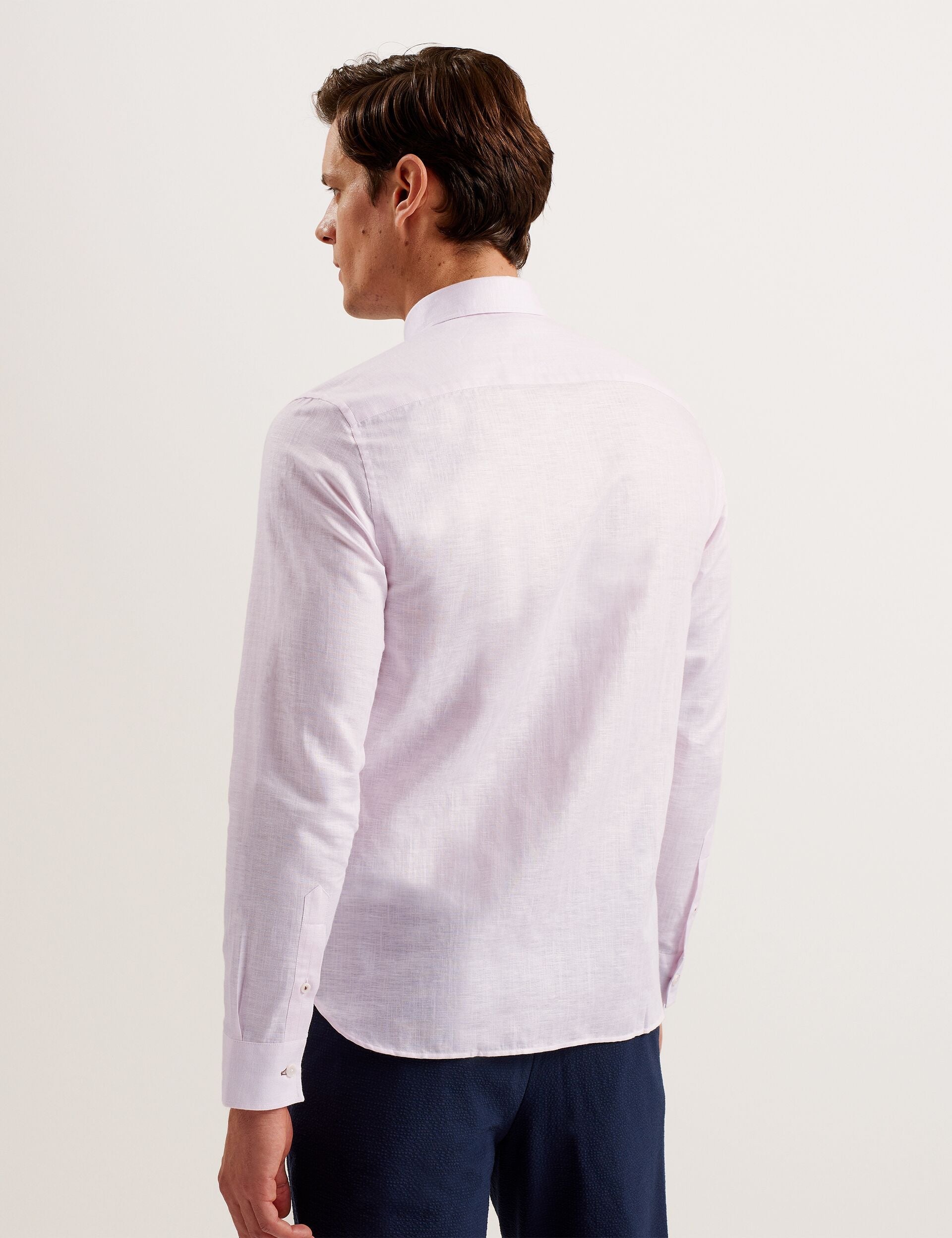 Ted Baker ROMEOS - Regular Fit Cotton Linen Long Sleeve Shirt