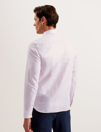 Ted Baker ROMEOS - Regular Fit Cotton Linen Long Sleeve Shirt