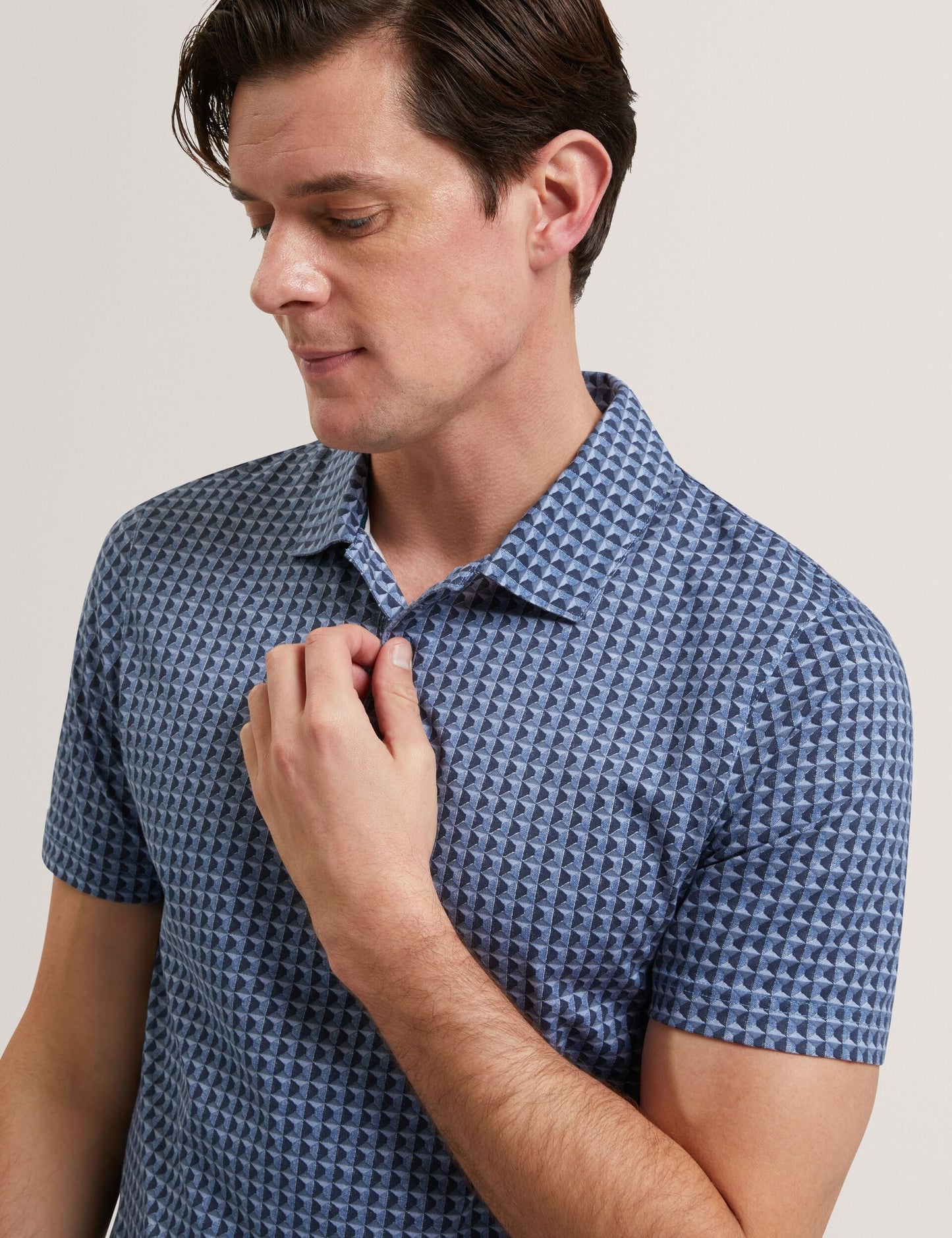 Ted Baker ZUMURUD Tile Print Cotton Short Sleeve Shirt