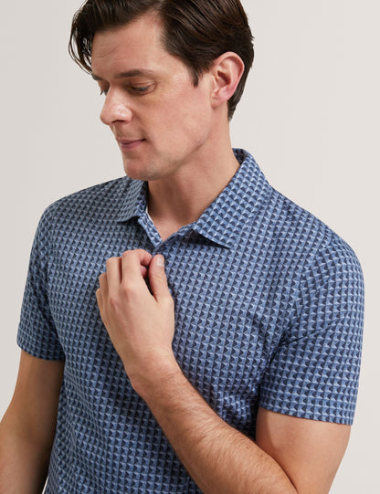 Ted Baker ZUMURUD Tile Print Cotton Short Sleeve Shirt