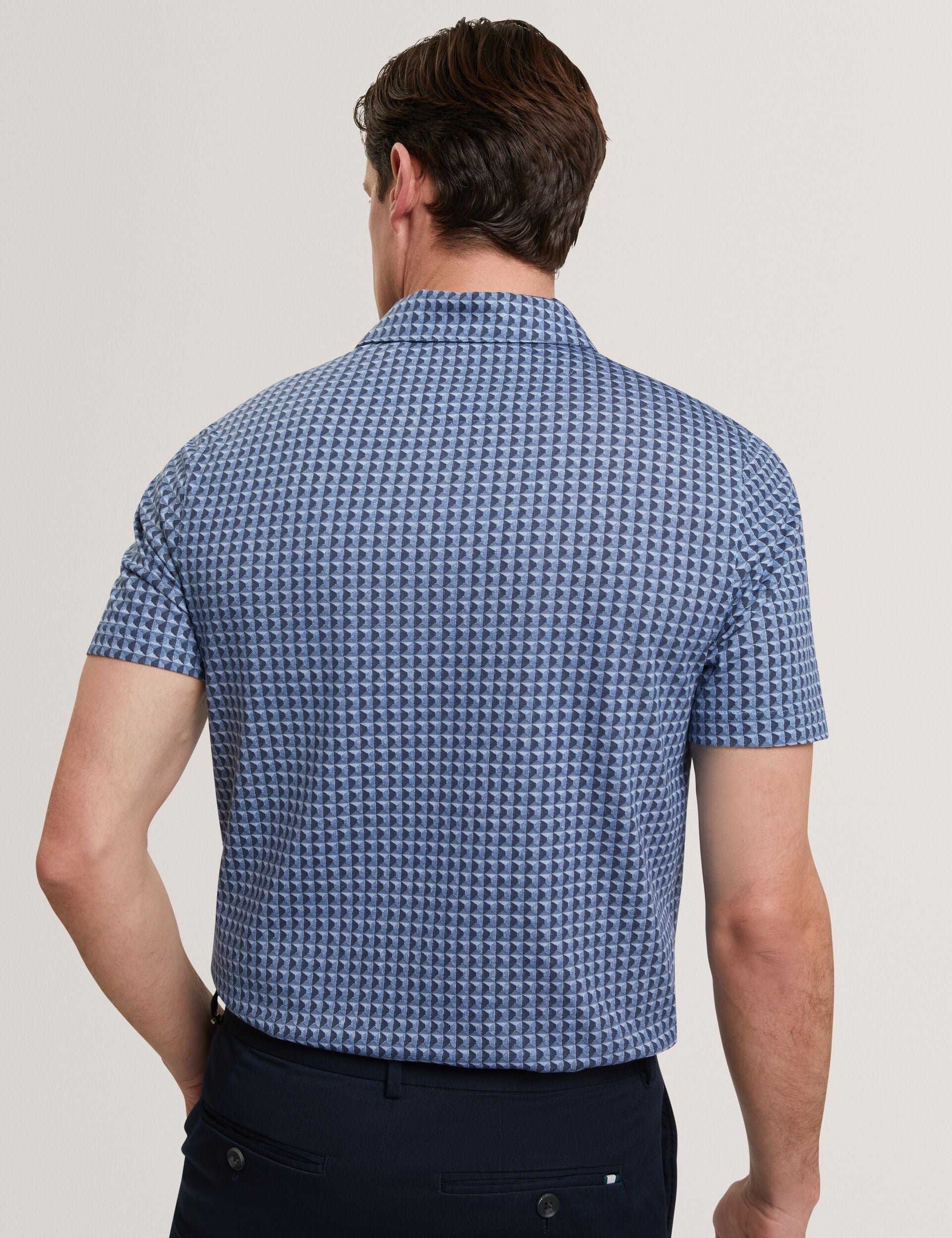 Ted Baker ZUMURUD Tile Print Cotton Short Sleeve Shirt