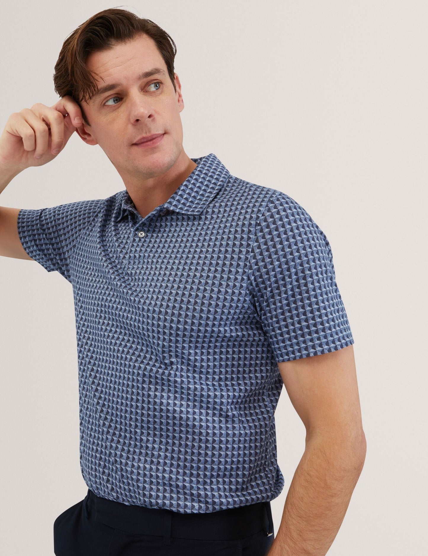 Ted Baker ZUMURUD Tile Print Cotton Short Sleeve Shirt