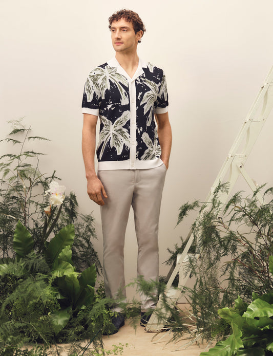 Ted Baker KYES - Short Sleeve Knitted Leaf Shirt