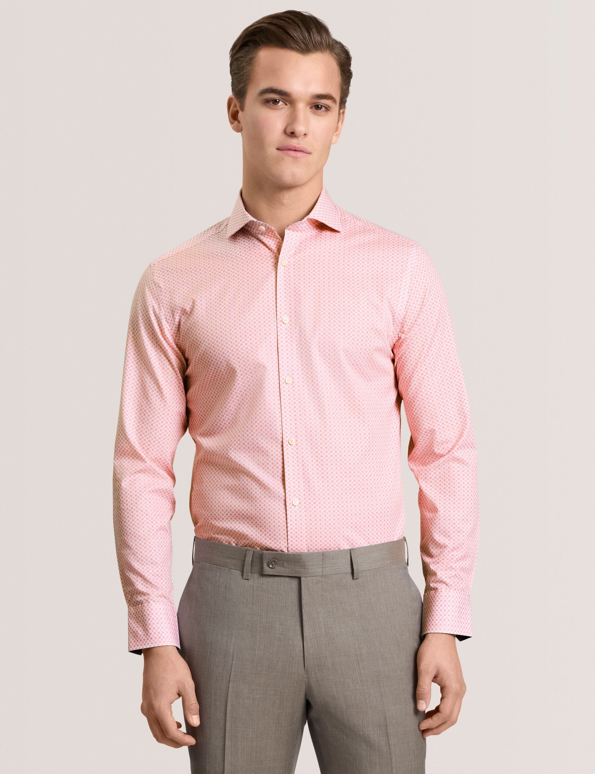 Ted Baker NANTUCKET Geo Print Stretch Cotton Slim Fit Shirt