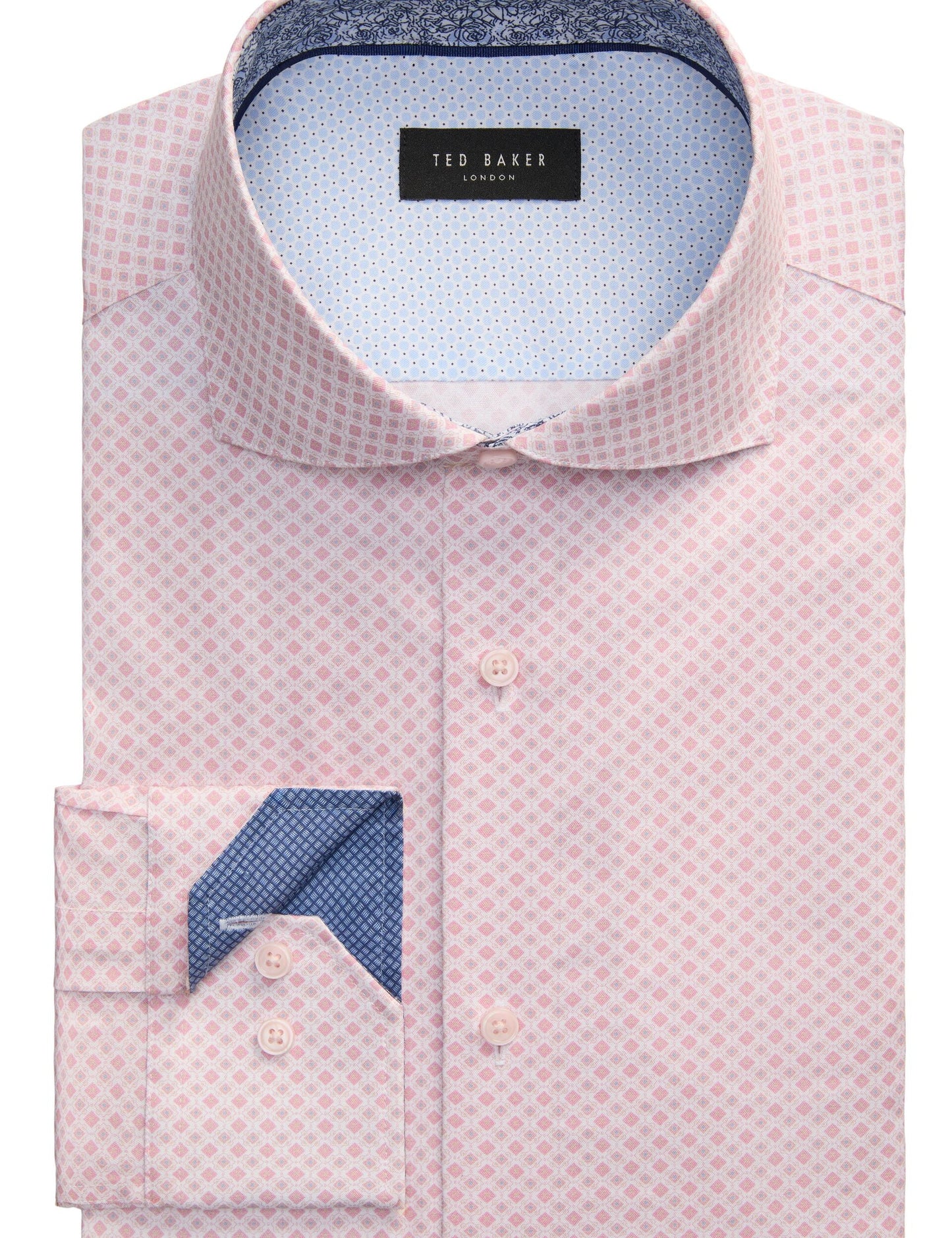 Ted Baker NANTUCKET Geo Print Stretch Cotton Slim Fit Shirt