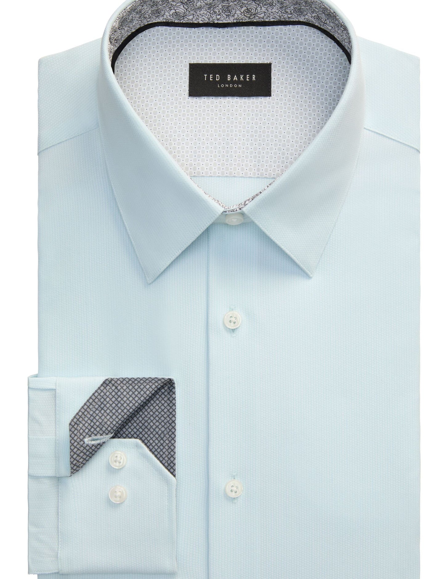 Ted Baker GENEVA Textured Stretch Cotton Slim Fit Shirt