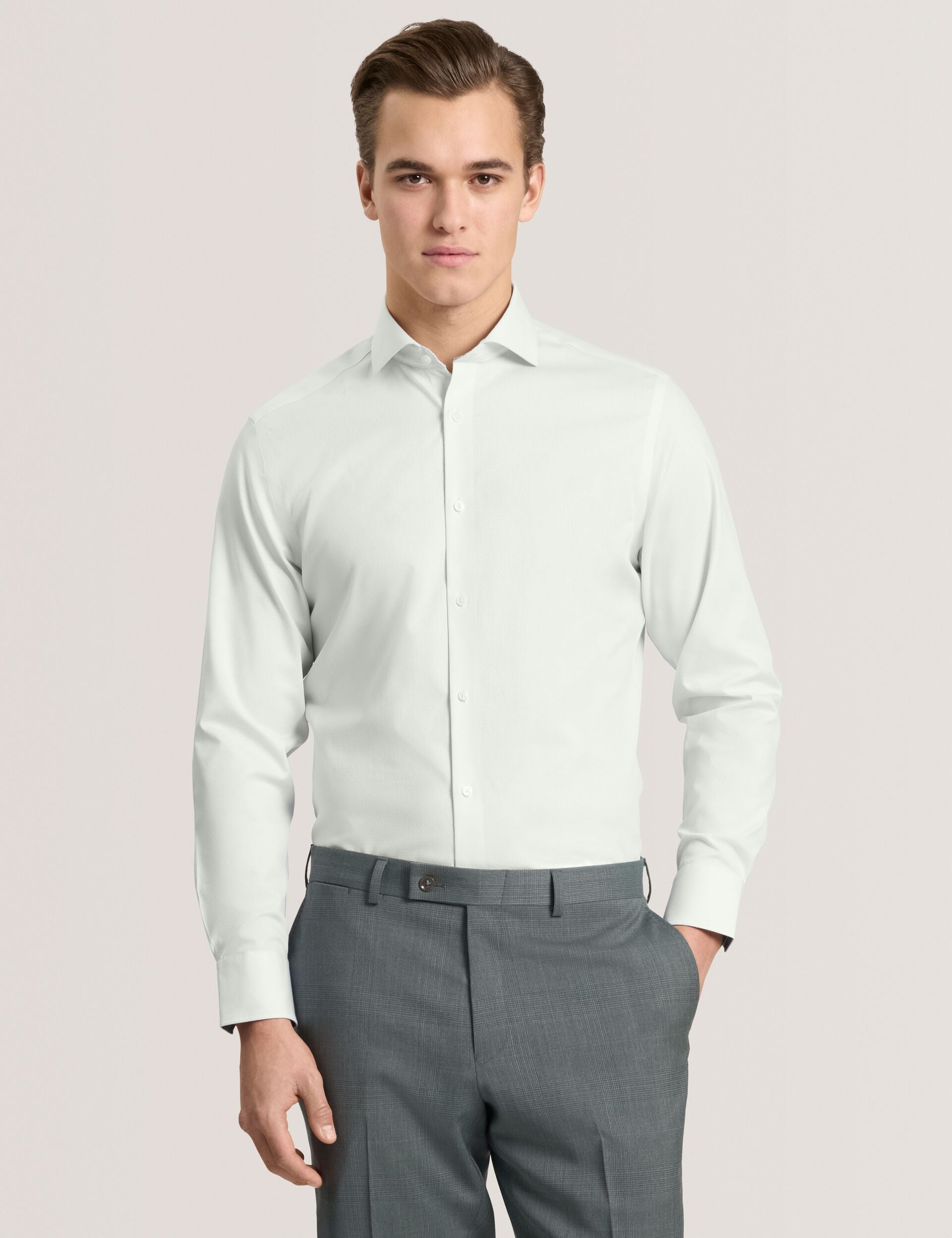 Ted Baker NANTUCKET Geo Texture Stretch Cotton Slim Fit Shirt