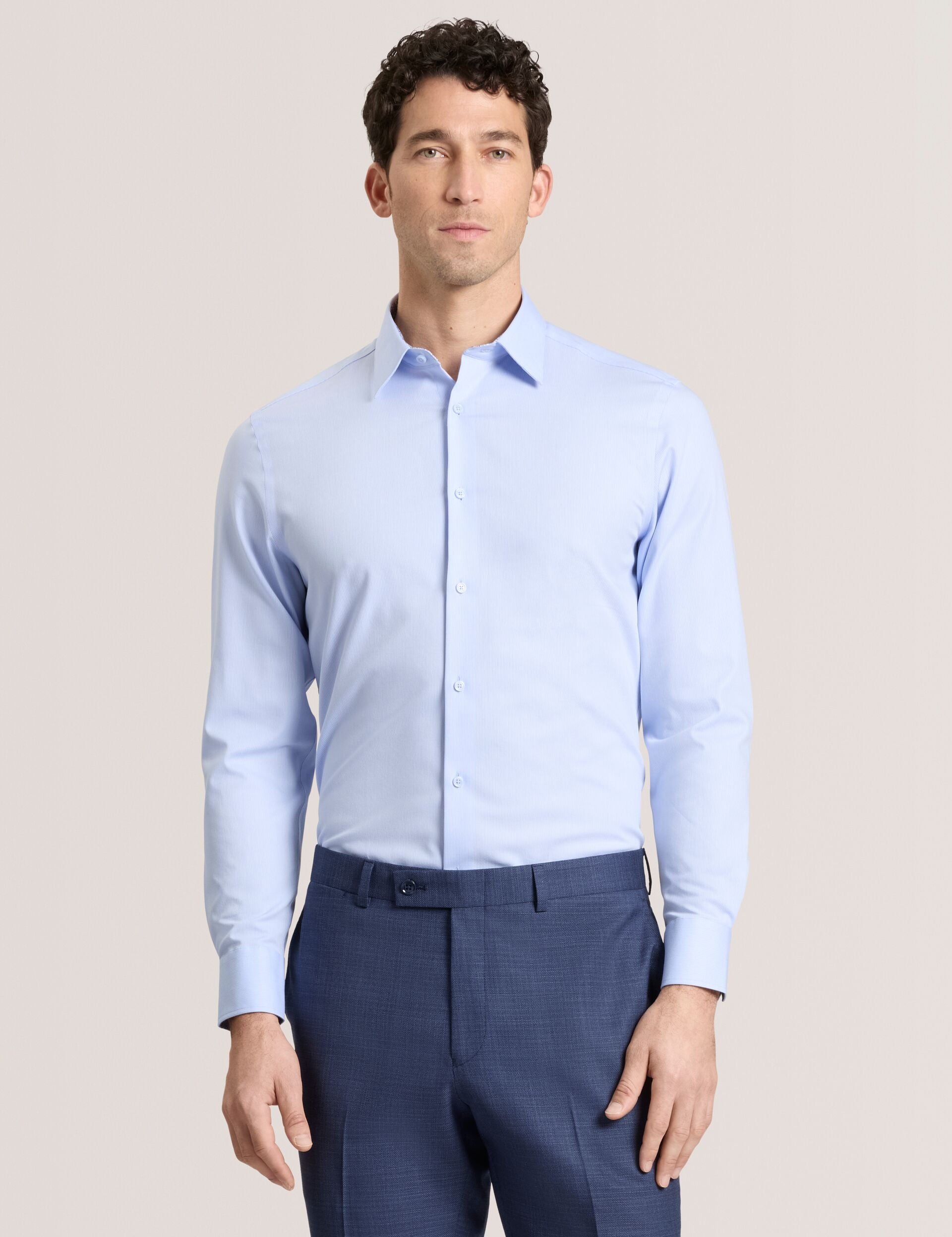 Ted Baker GENEVA Textured Stretch Cotton Slim Fit Shirt