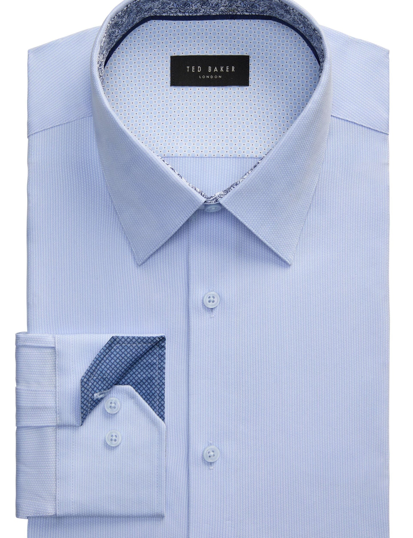 Ted Baker GENEVA Textured Stretch Cotton Slim Fit Shirt