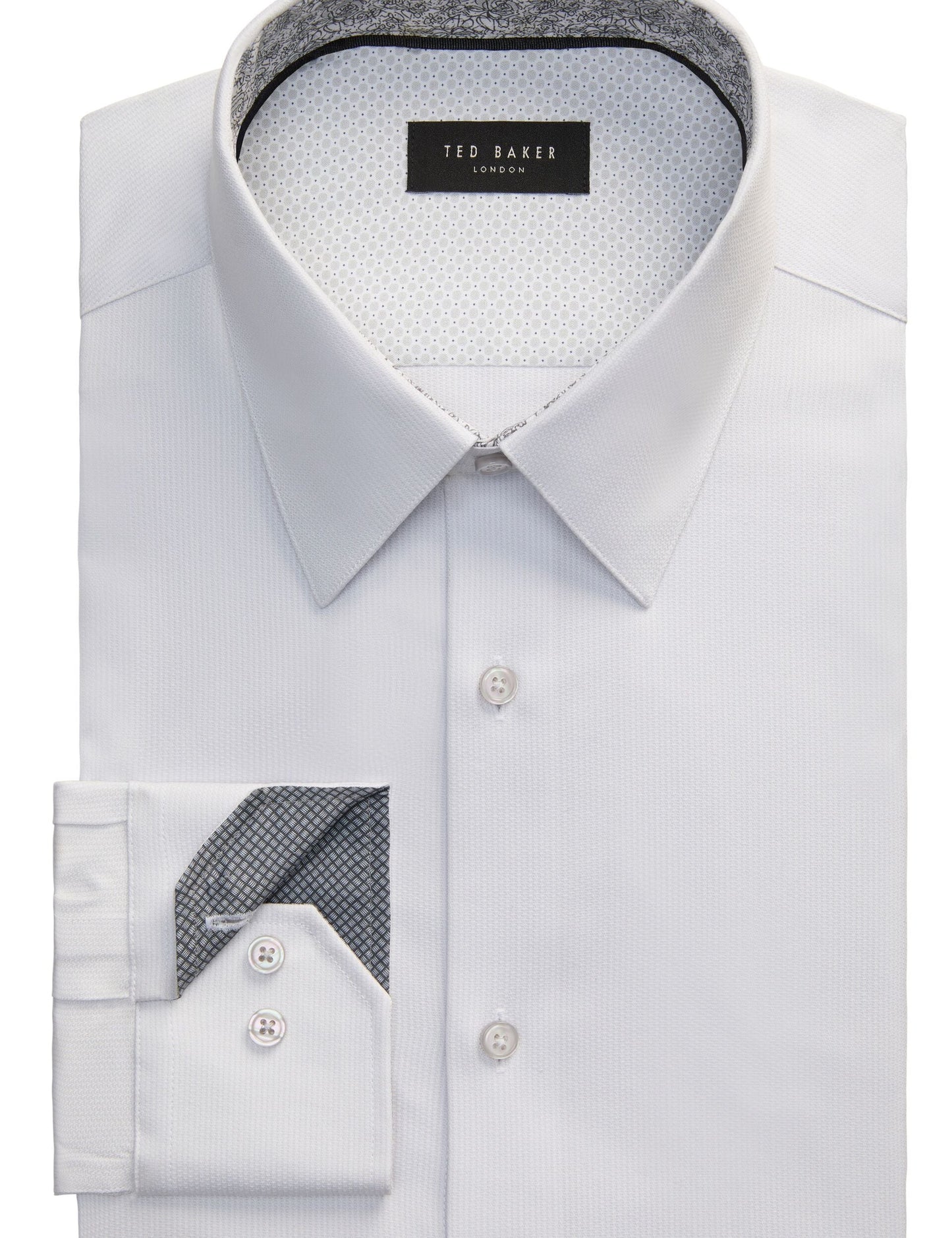 Ted Baker GENEVA Textured Stretch Cotton Slim Fit Shirt