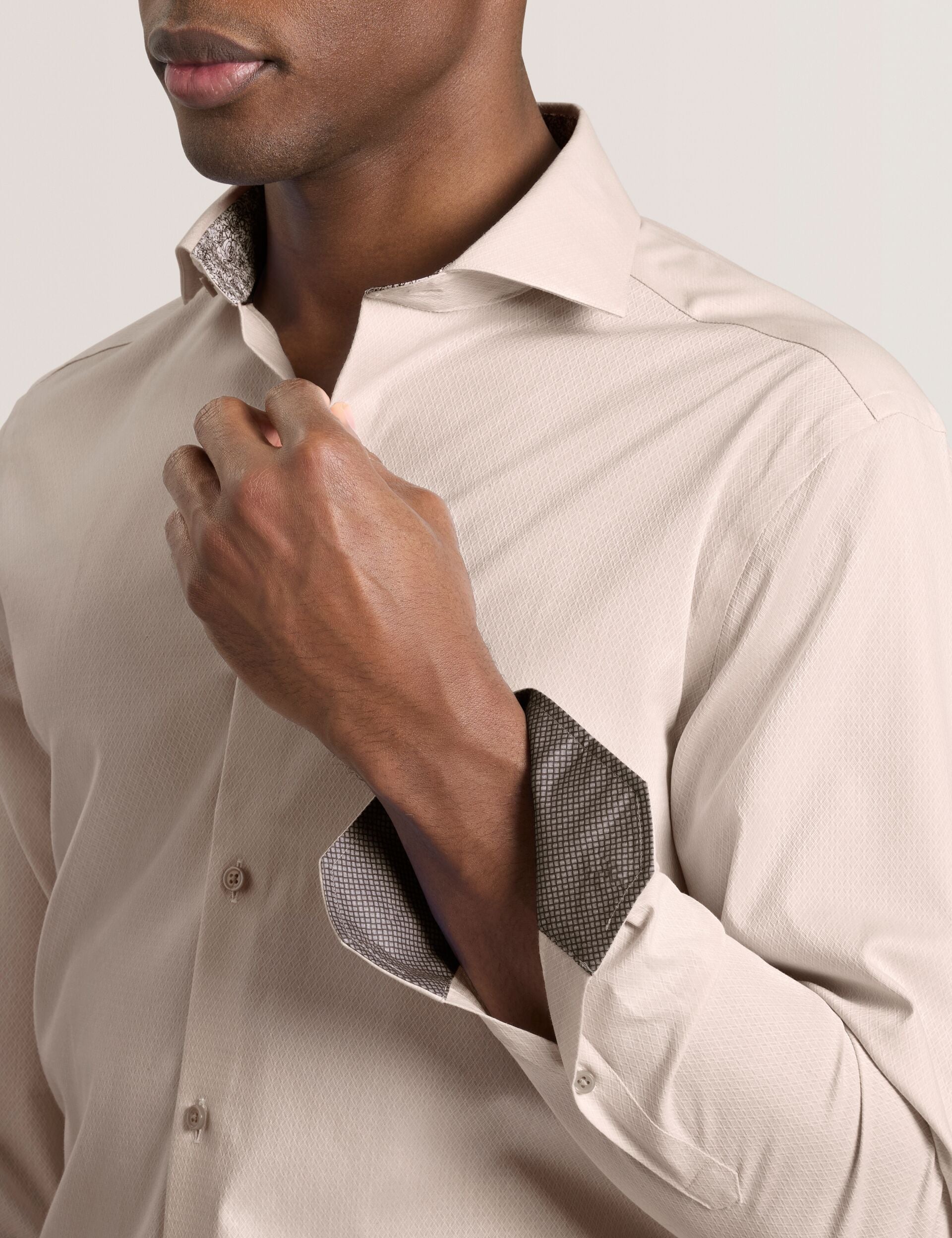 Ted Baker NANTUCKET Geo Texture Stretch Cotton Slim Fit Shirt