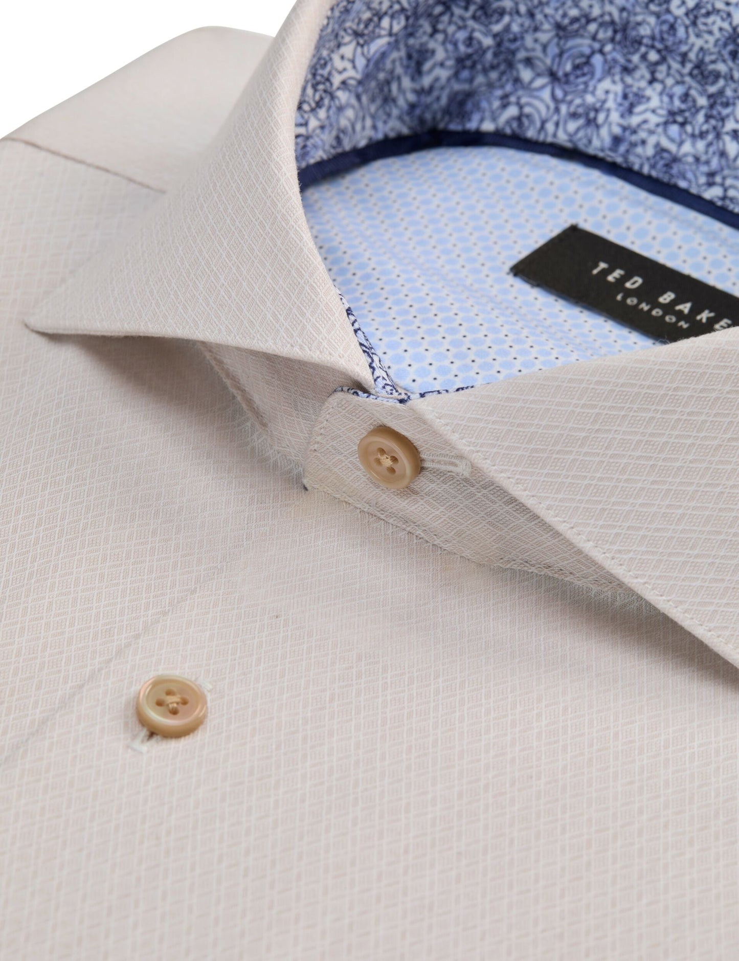 Ted Baker NANTUCKET Geo Texture Stretch Cotton Slim Fit Shirt