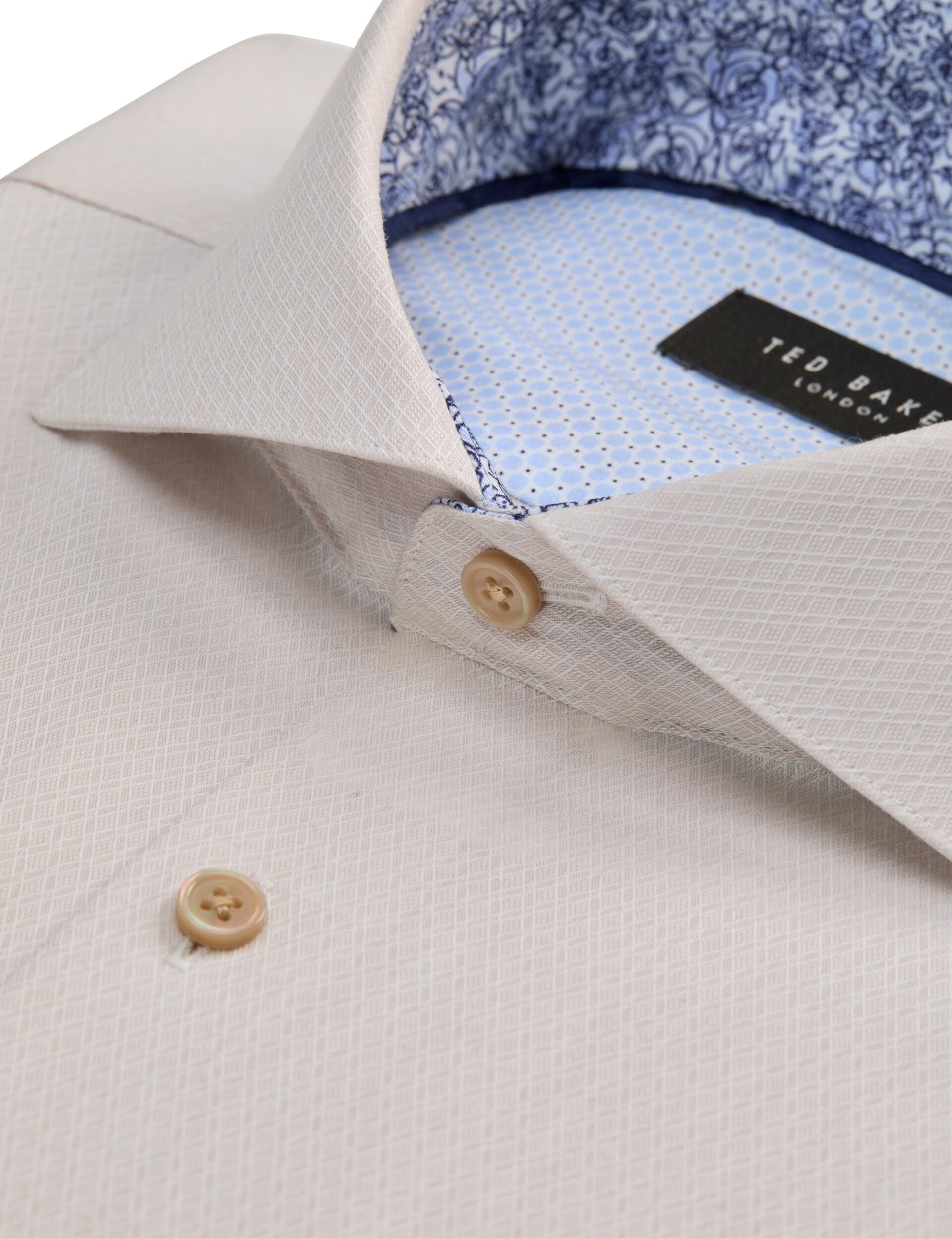 Ted Baker NANTUCKET Geo Texture Stretch Cotton Slim Fit Shirt