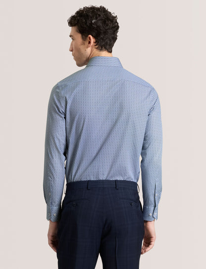 Ted Baker NANTUCKET Geo Print Stretch Cotton Slim Fit Shirt
