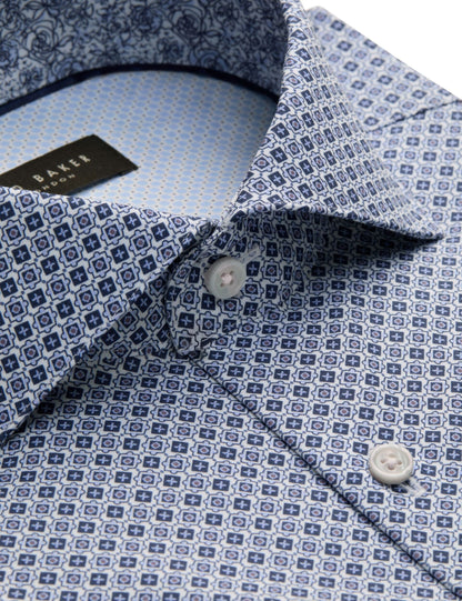 Ted Baker NANTUCKET Geo Print Stretch Cotton Slim Fit Shirt