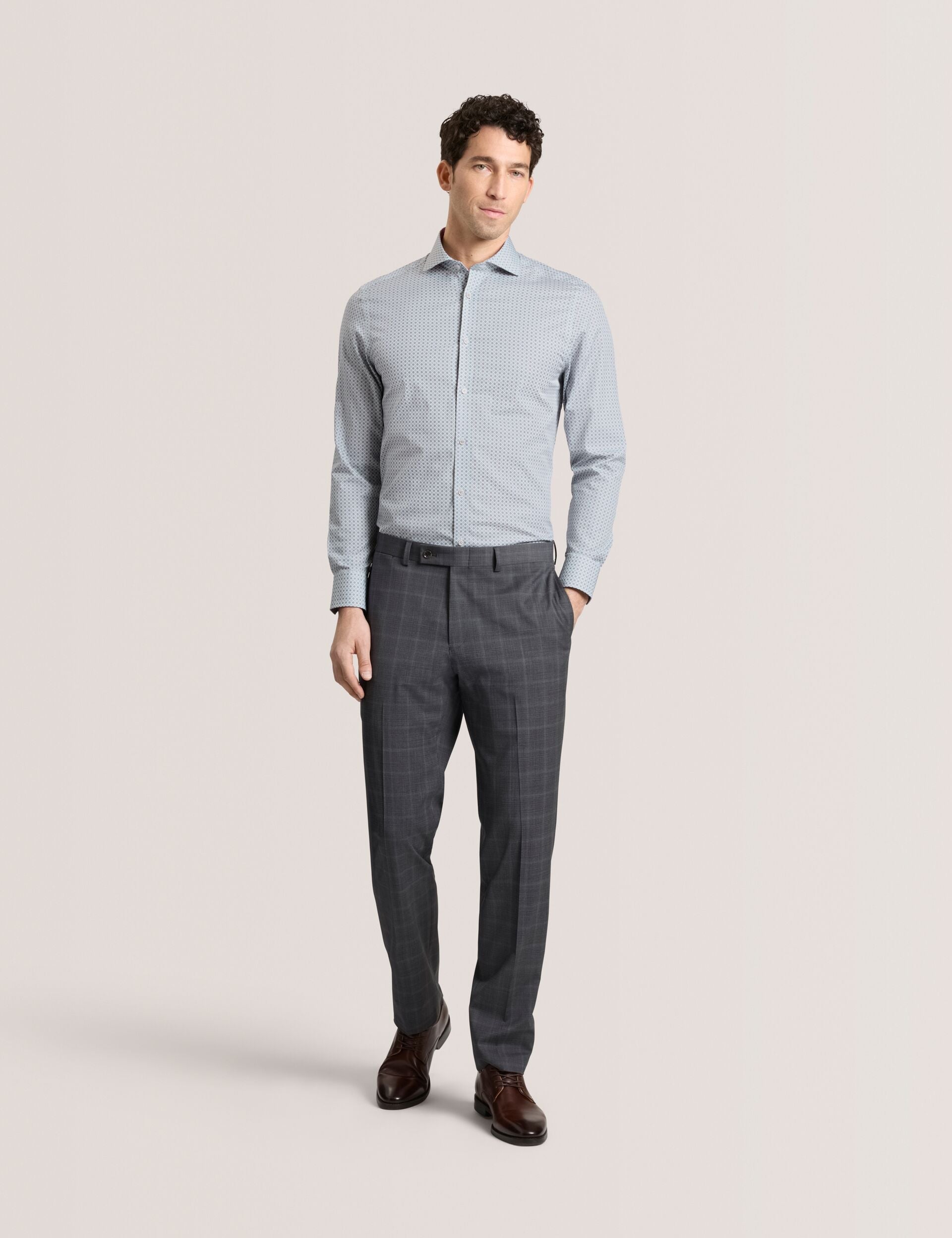 Ted Baker NANTUCKET Geo Print Stretch Cotton Slim Fit Shirt