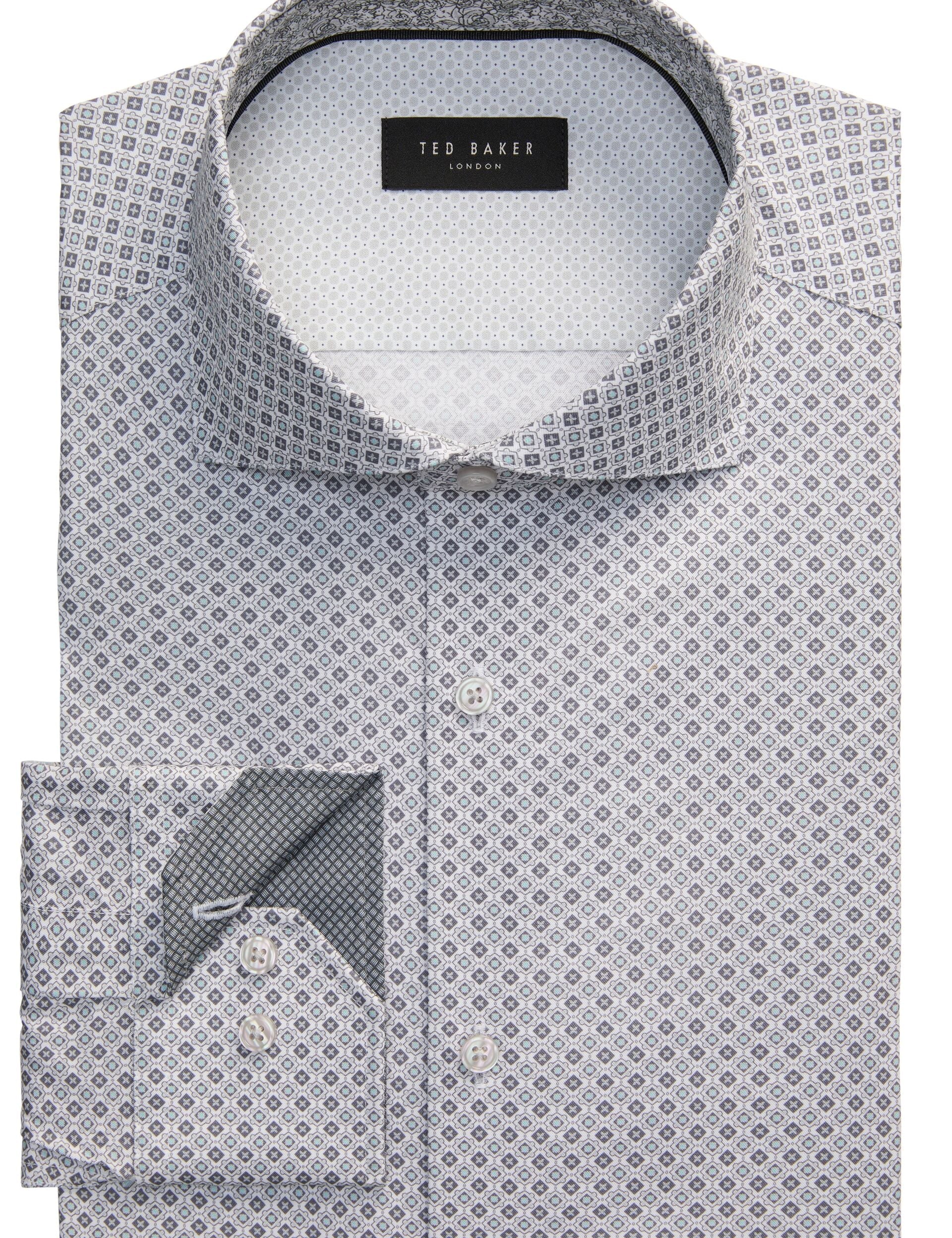 Ted Baker NANTUCKET Geo Print Stretch Cotton Slim Fit Shirt