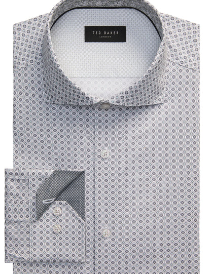 Ted Baker NANTUCKET Geo Print Stretch Cotton Slim Fit Shirt