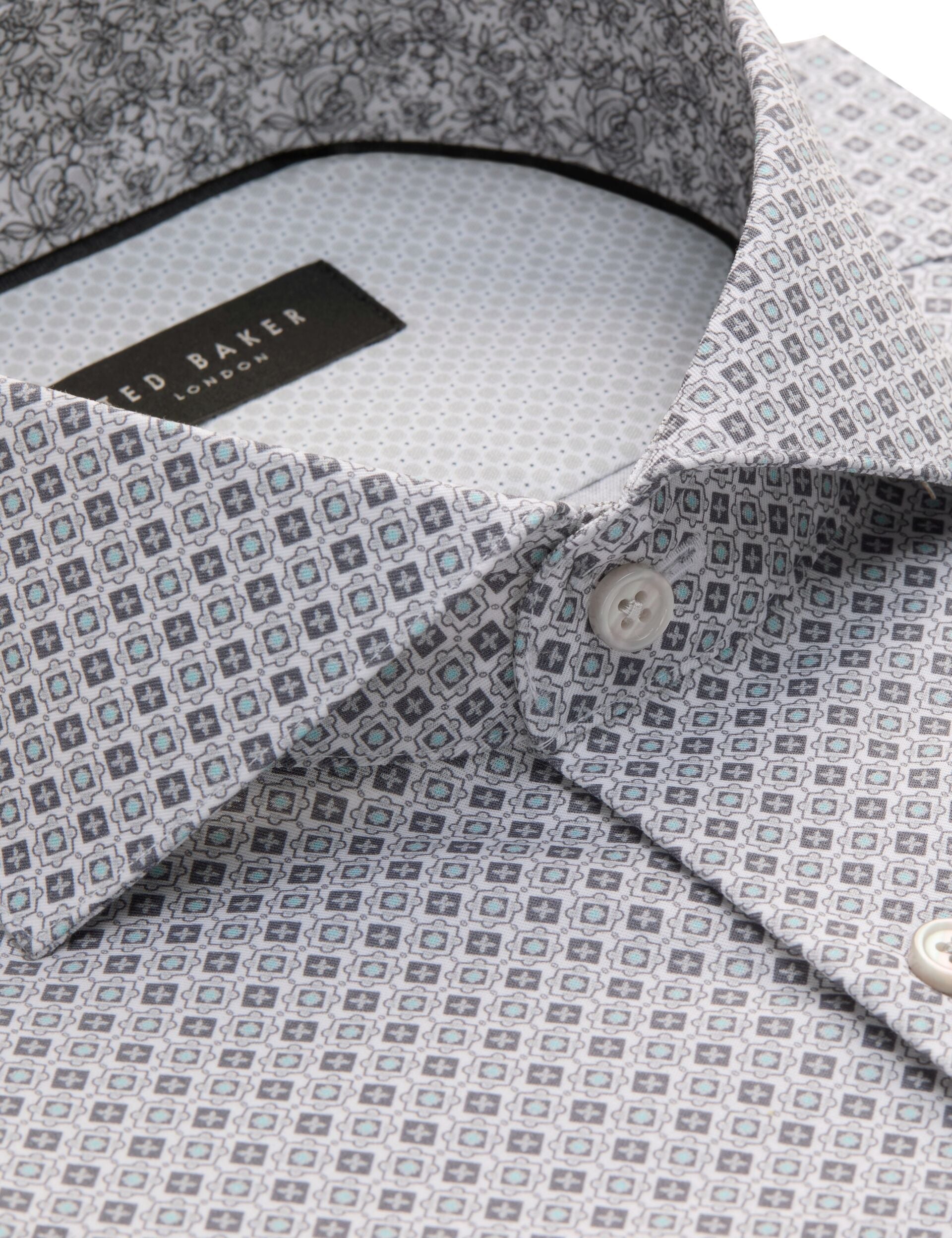 Ted Baker NANTUCKET Geo Print Stretch Cotton Slim Fit Shirt