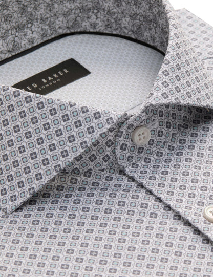 Ted Baker NANTUCKET Geo Print Stretch Cotton Slim Fit Shirt