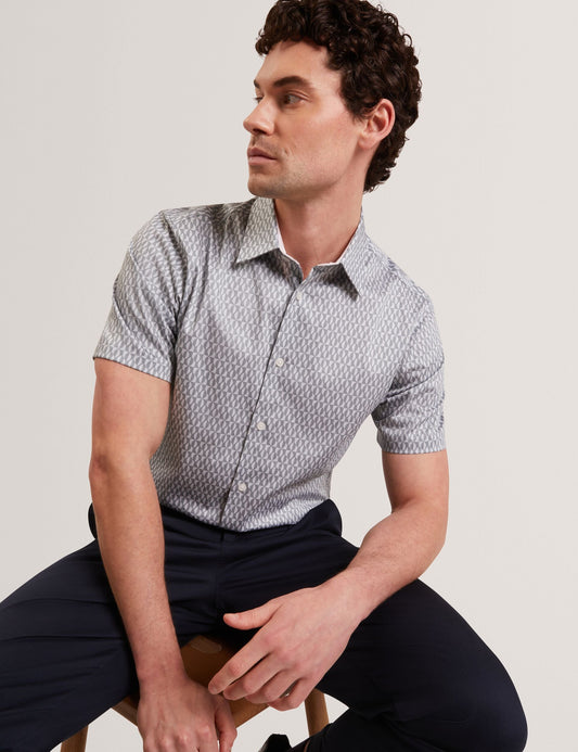 Ted Baker CAMBAY Geometric Leaf Print Short Sleeve Shirt