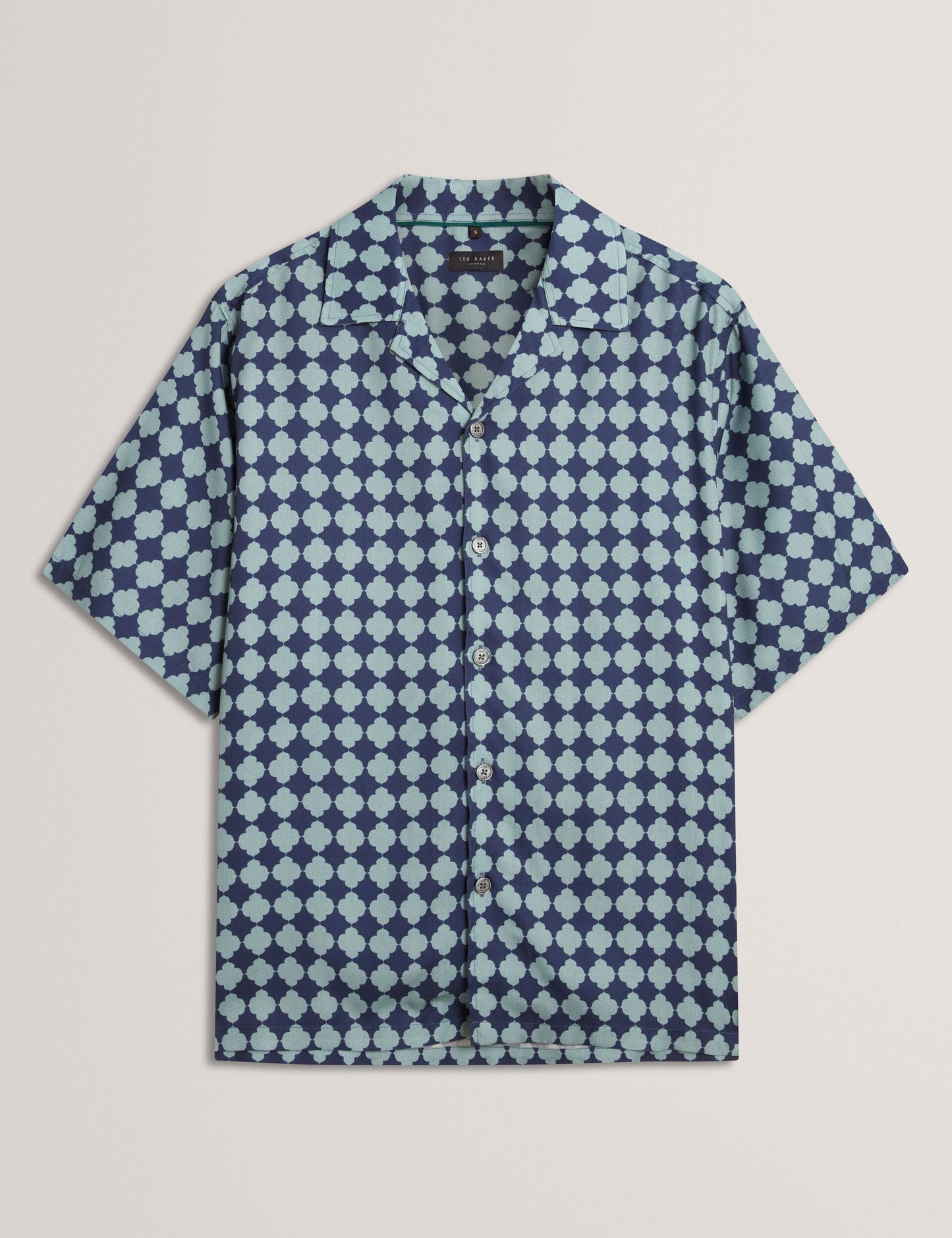 Ted Baker IBICUI Tile Print Tencel Short Sleeve Shirt