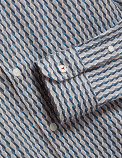 Ted Baker FIRDAWI Slim Geo Striped Long Sleeve Shirt
