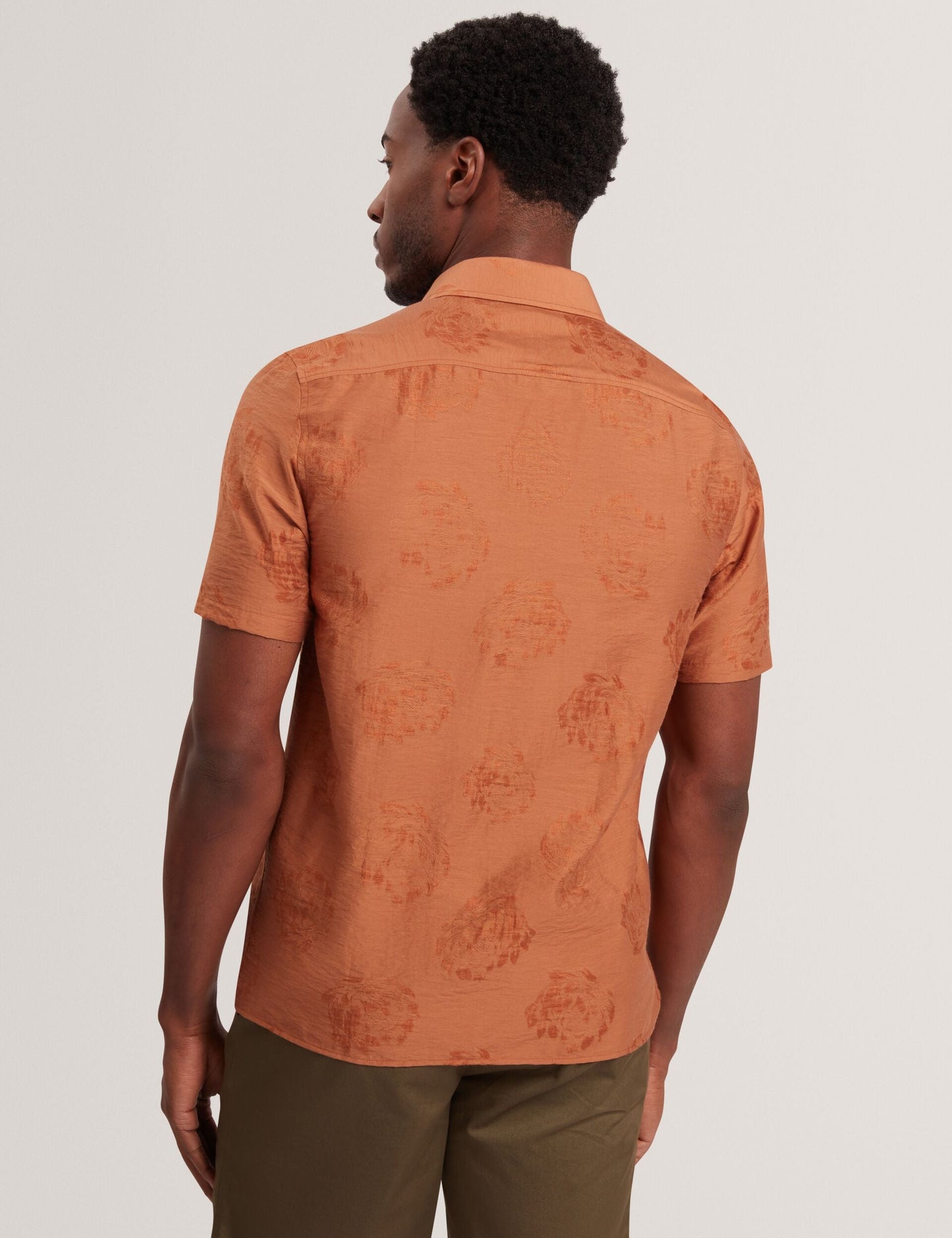 Ted Baker FABIANE Floral Jacquard Woven Short Sleeve Shirt