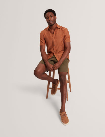 Ted Baker FABIANE Floral Jacquard Woven Short Sleeve Shirt