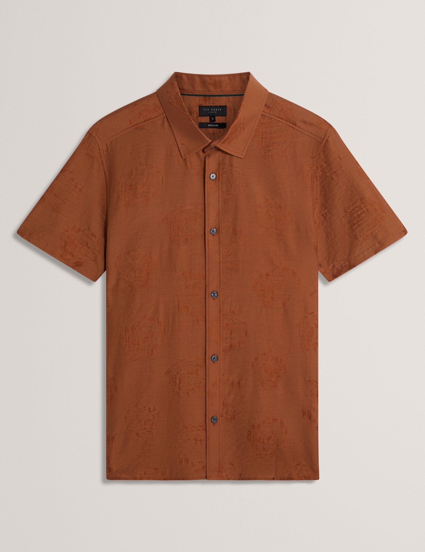 Ted Baker FABIANE Floral Jacquard Woven Short Sleeve Shirt