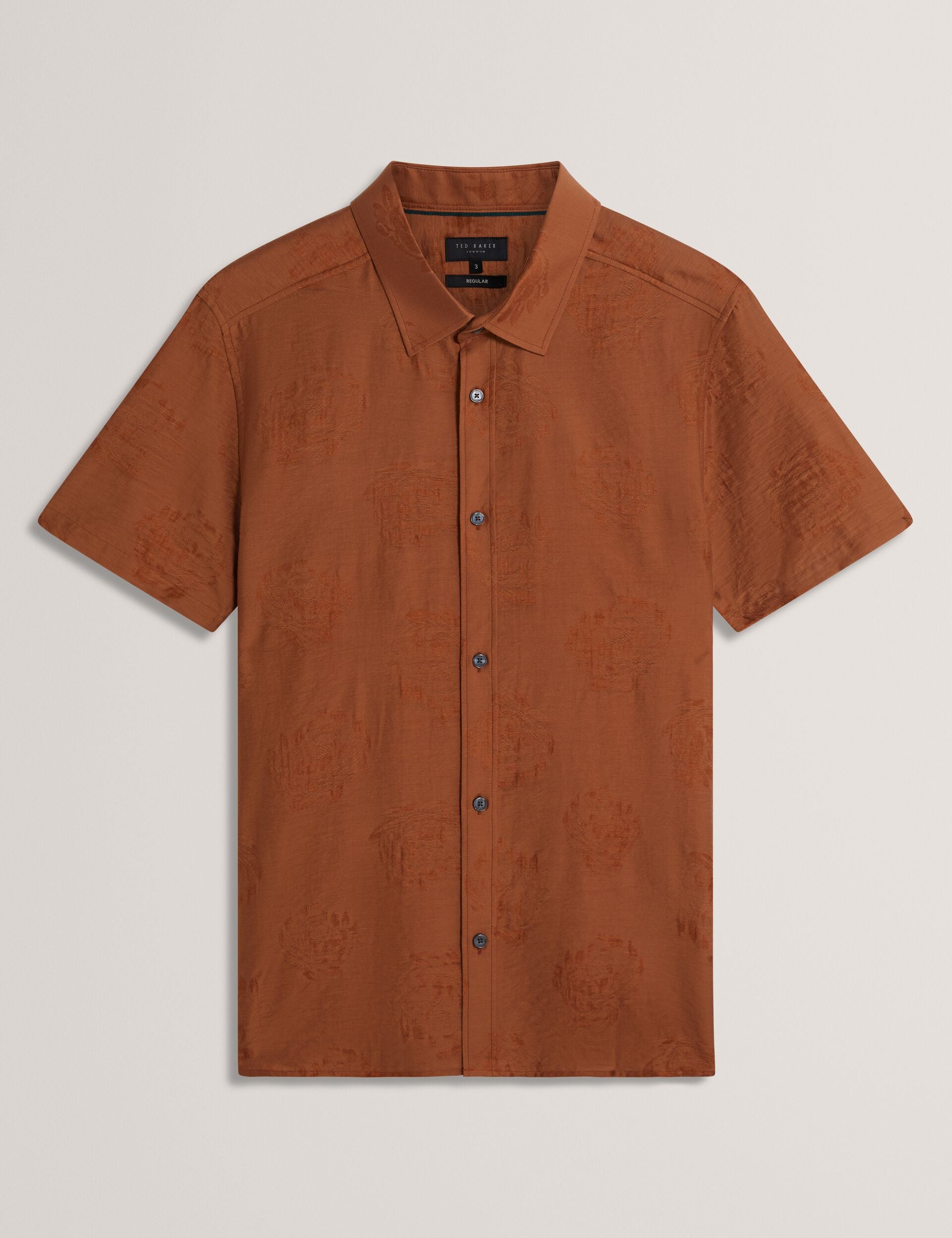 Ted Baker FABIANE Floral Jacquard Woven Short Sleeve Shirt