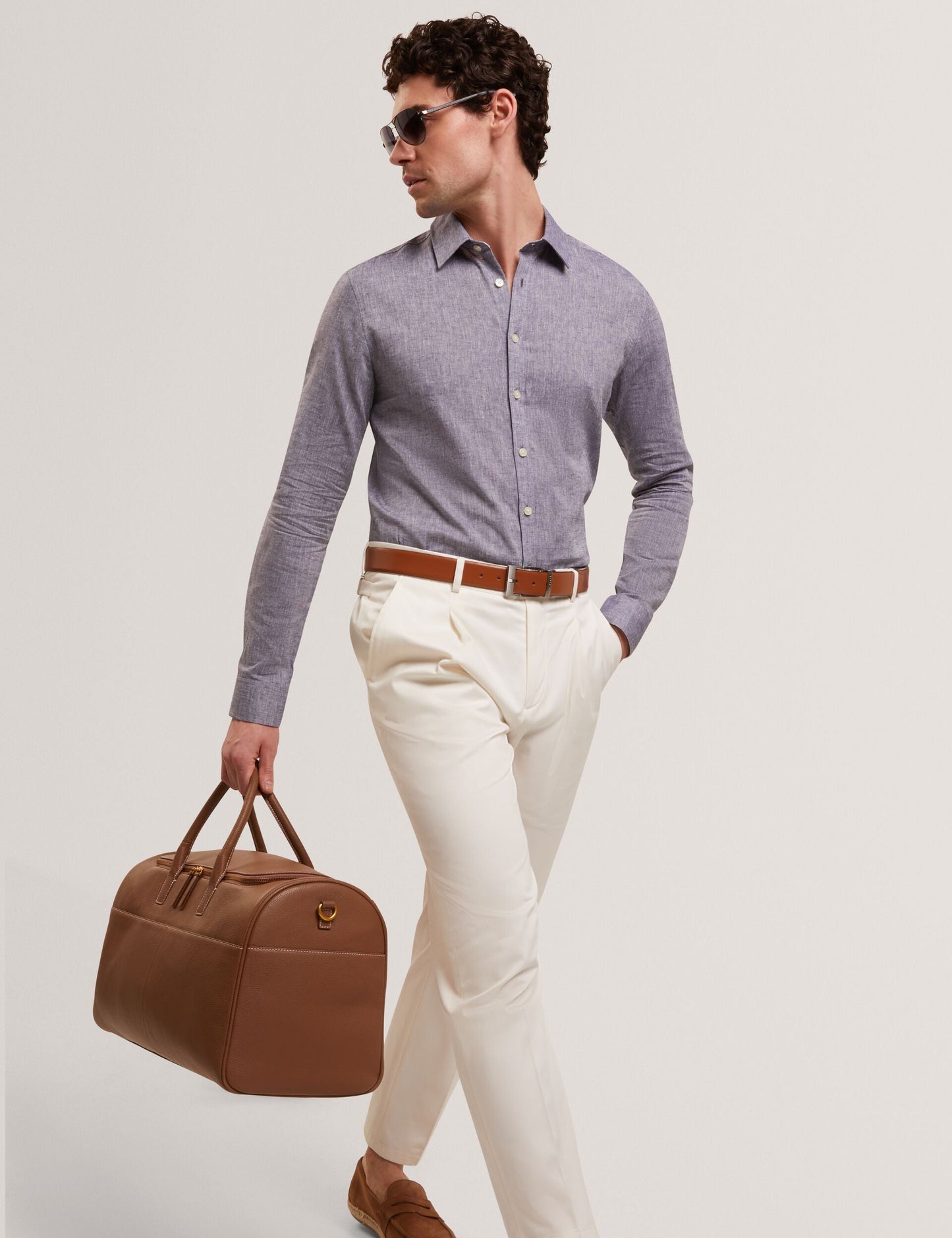 Ted Baker PRYNN Linen Cotton Woven Long Sleeve Shirt