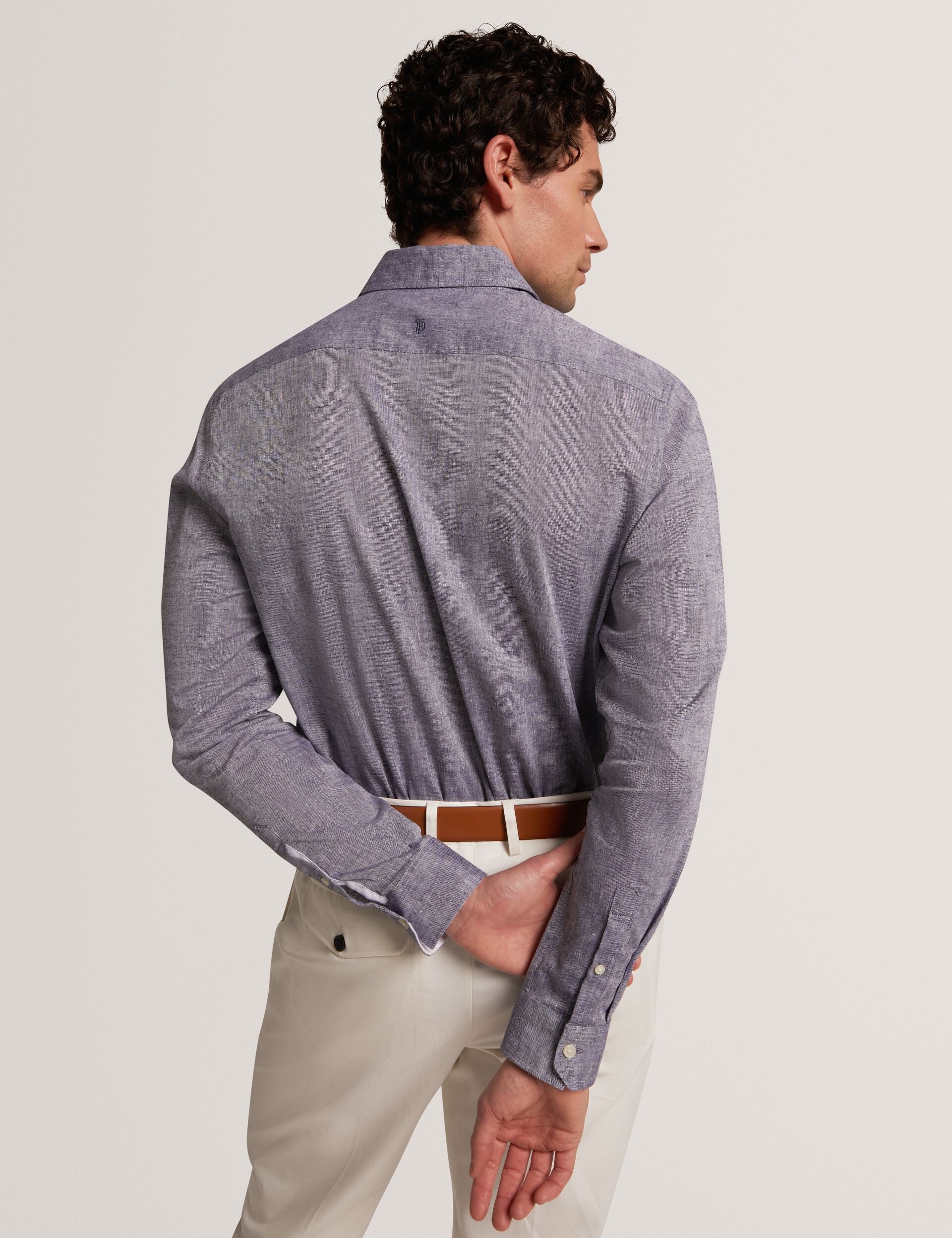 Ted Baker PRYNN Linen Cotton Woven Long Sleeve Shirt