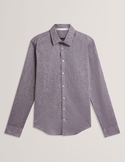 Ted Baker PRYNN Linen Cotton Woven Long Sleeve Shirt