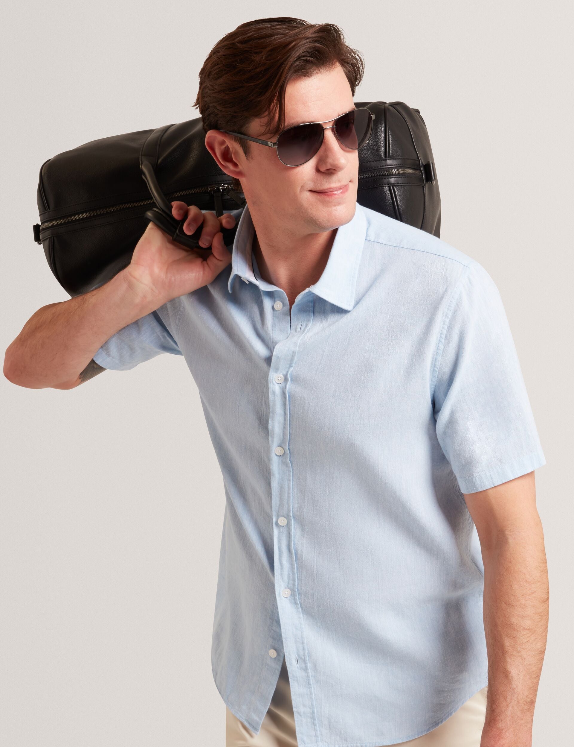 Ted Baker WRYTE Short Sleeve Linen Cotton Woven Shirt