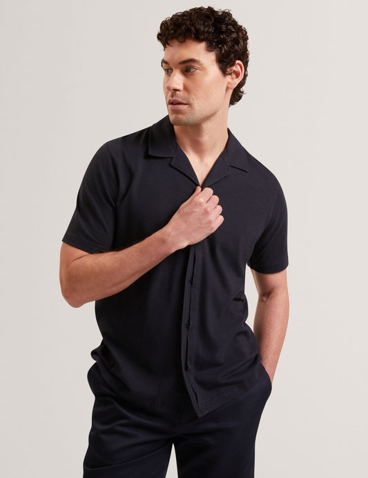 Ted Baker FENDRY Relaxed Cotton Linen Button-Through Shirt