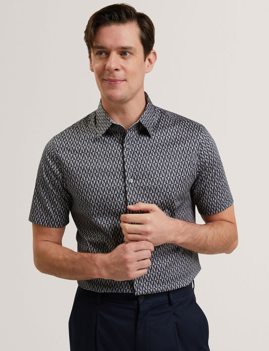 Ted Baker CAMBAY Geometric Leaf Print Short Sleeve Shirt