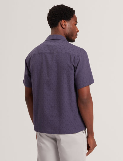 Ted Baker FLEURRE Jacquard Floral Cotton Short Sleeve Shirt