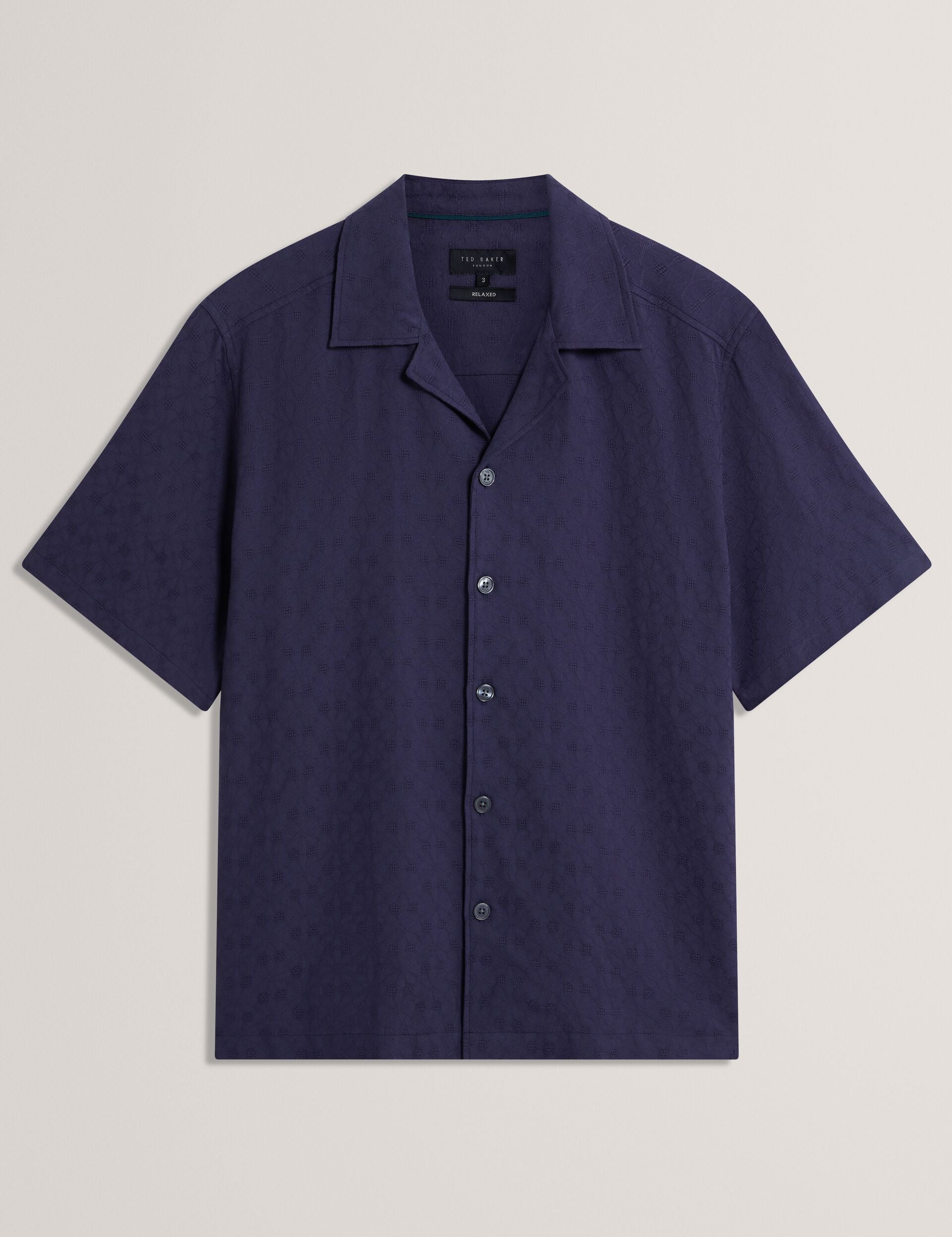 Ted Baker FLEURRE Jacquard Floral Cotton Short Sleeve Shirt