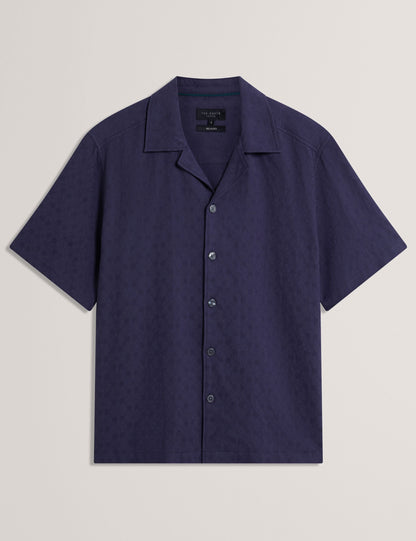 Ted Baker FLEURRE Jacquard Floral Cotton Short Sleeve Shirt