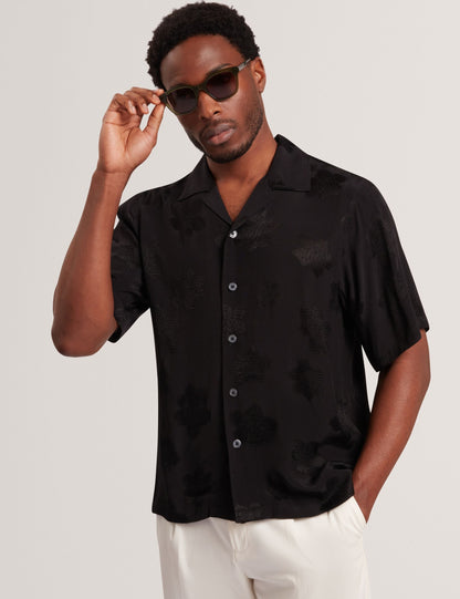 Ted Baker THOVAN Textured Floral Relaxed Short Sleeve Shirt