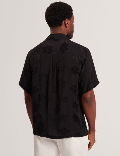 Ted Baker THOVAN Textured Floral Relaxed Short Sleeve Shirt