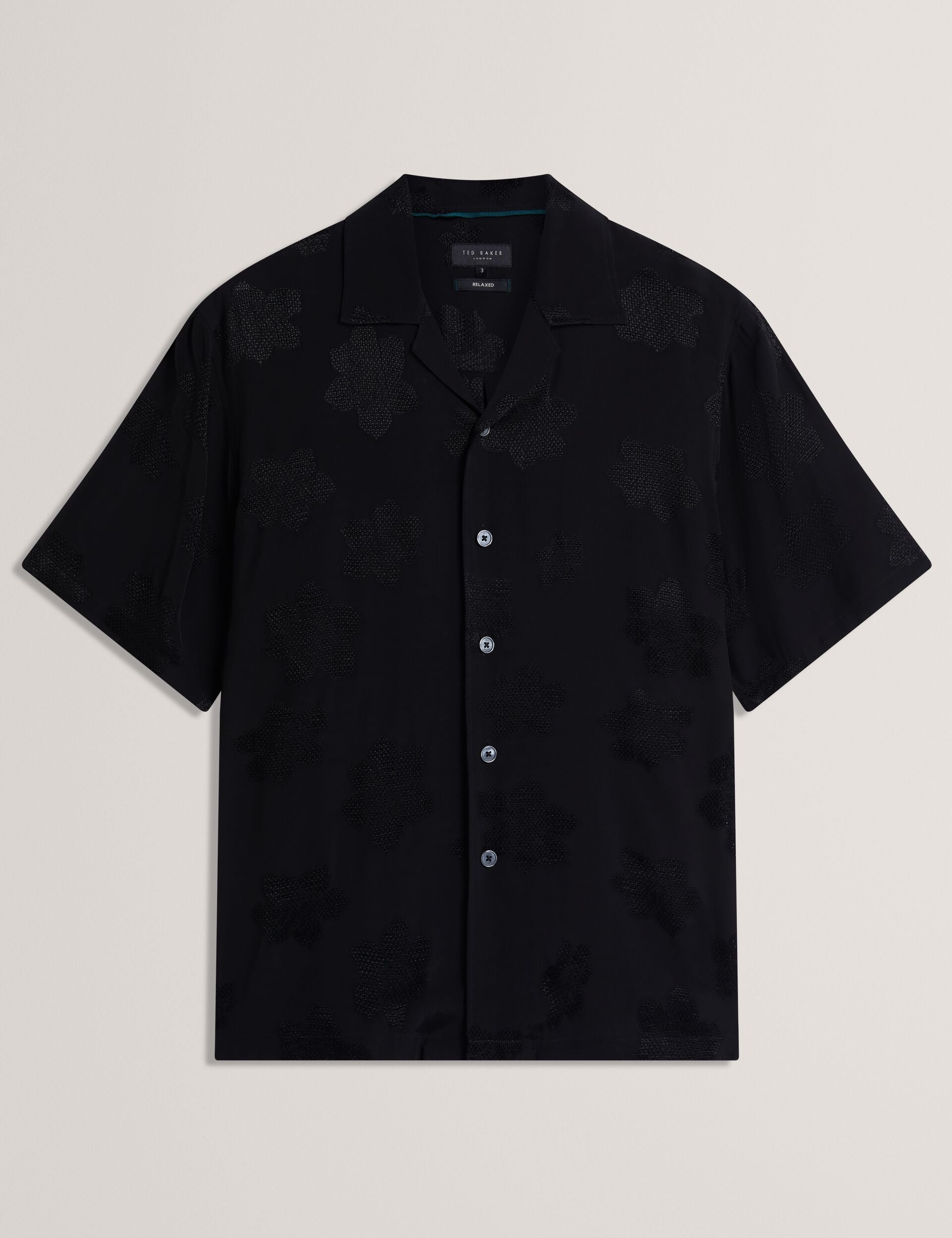 Ted Baker THOVAN Textured Floral Relaxed Short Sleeve Shirt