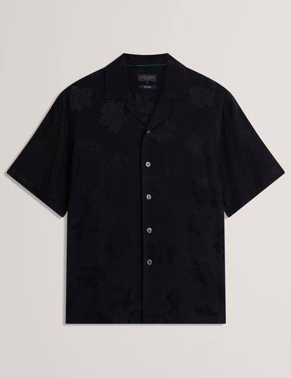 Ted Baker THOVAN Textured Floral Relaxed Short Sleeve Shirt