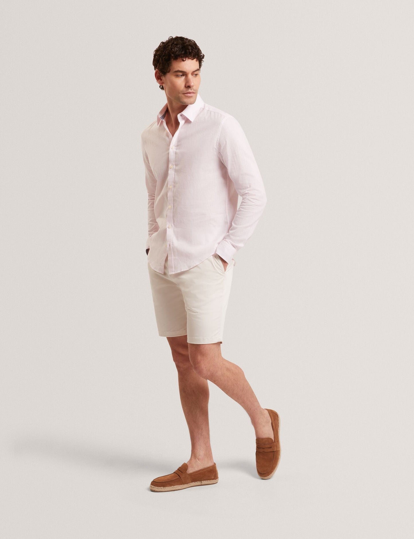 Ted Baker PRYNN Linen Cotton Woven Long Sleeve Shirt